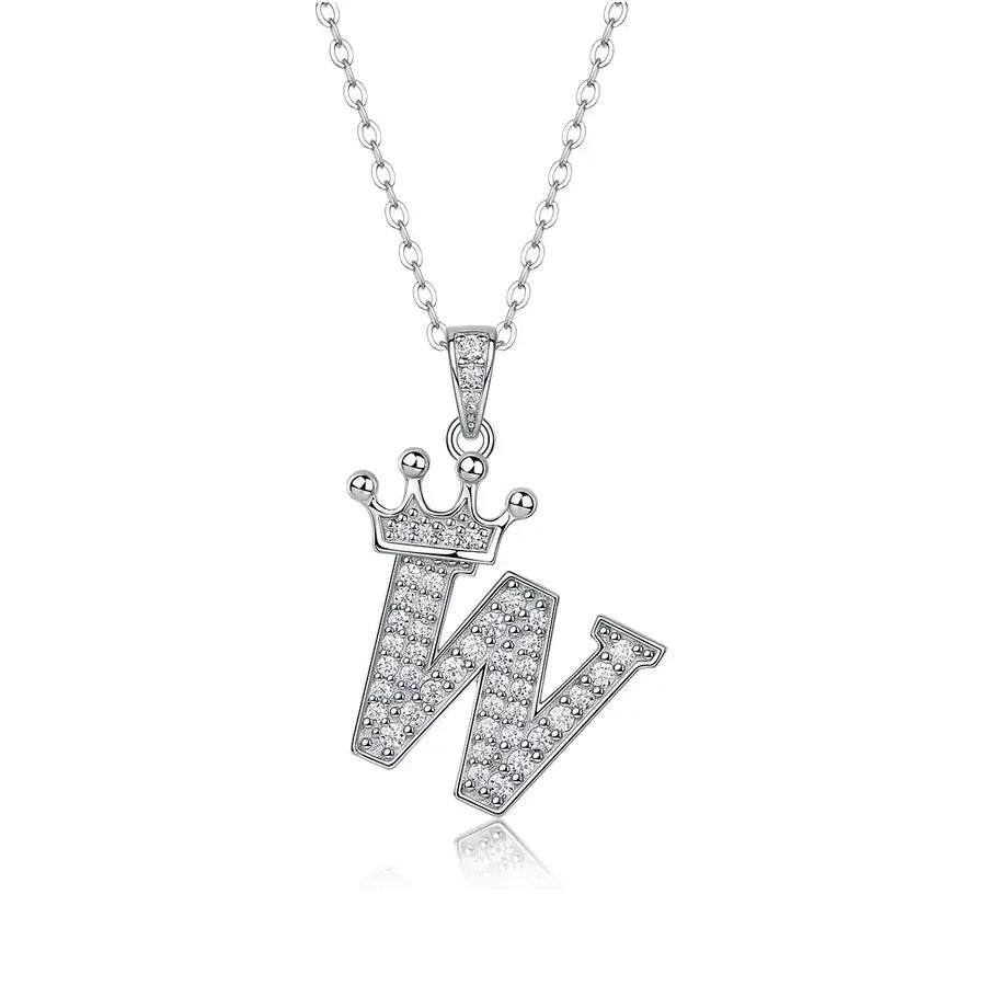 Everlasting Crown Letter Pendant