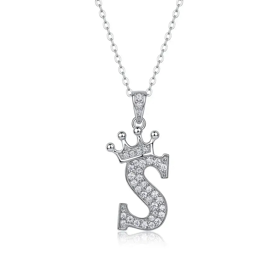 Everlasting Crown Letter Pendant