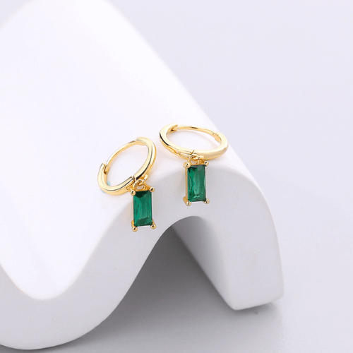 Simple Style Emerald Earrings