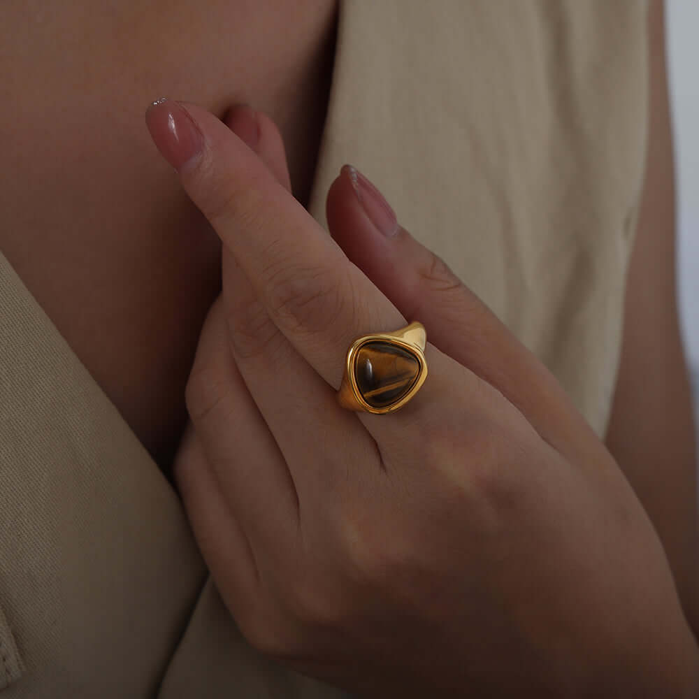 Tiger Eye Crystal Ring