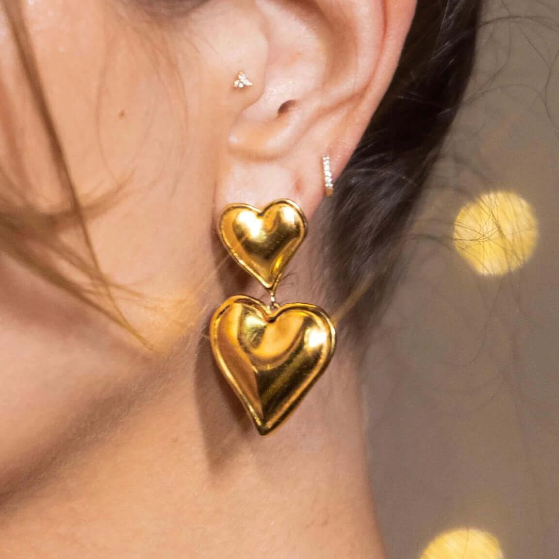 Simple Style Heart Shape Drop Earrings