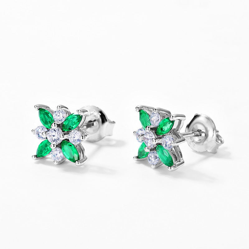 Gemstone Leaf Studs