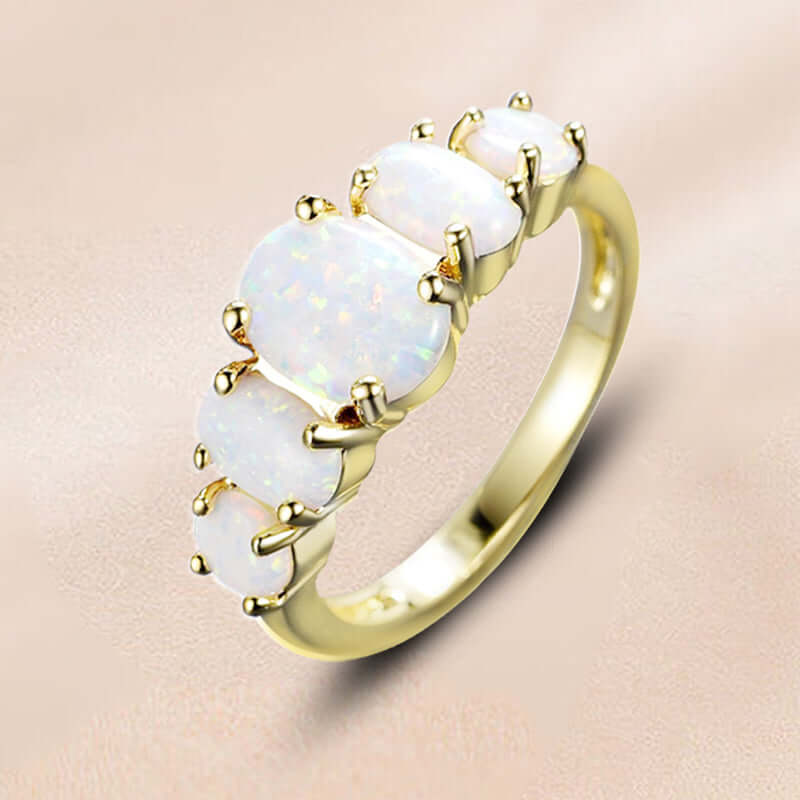 White Opal Ring