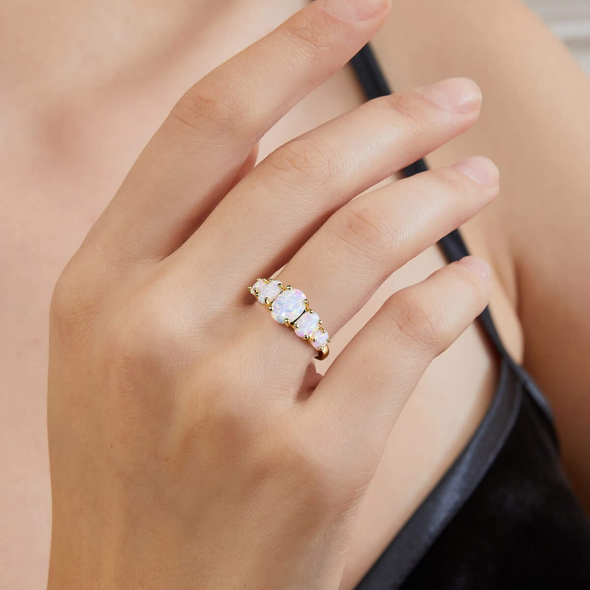 White Opal Ring